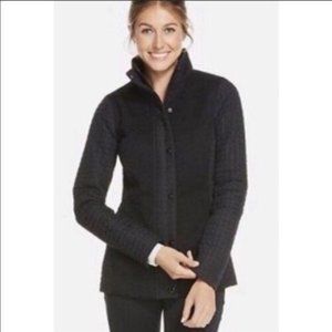 FABLETICS Women's S Quilted‎ Soft Shell Jacket Black Snap Zipper Long Sleeves